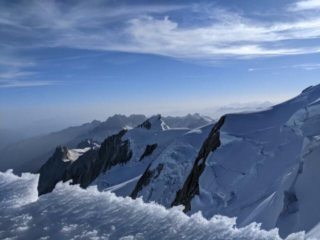 Aussicht beim Aufstieg zum Gipfel des Mont Blanc